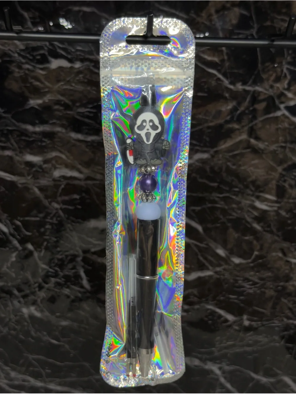 Scream Focal Bead Pen Black & Blue Ink